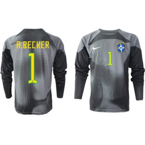 Brazylia Alisson Becker #1 Bramkarskie Koszulka Podstawowych MŚ 2022 Długi Rękaw